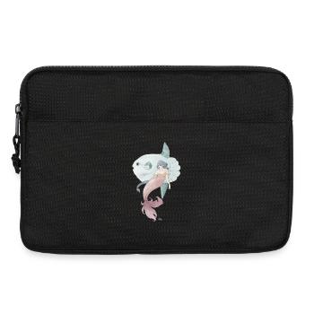 Amis de la mer – Sirène avec poisson-lun - Sacoche pour ordinateur portable 13 pouces - noir - Devant