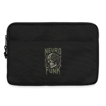 Neurofunk Skull Cyborg Drum and Bass Music - Laptop bag 13" - black - Front