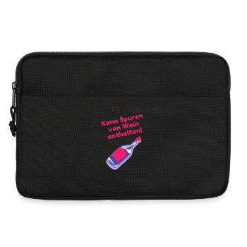 Kann Spuren von Wein enthalten | Lustige Sprüche - Laptoptasche 13" - Schwarz - Vorne
