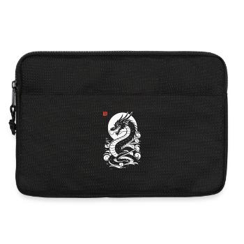 Japanischer Drache, rot-weißer japanischer Druckstil - Laptoptasche 13" - Schwarz - Vorne