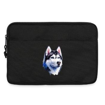 Portrait de husky majestueux - Sacoche pour ordinateur portable 13 pouces - noir - Devant