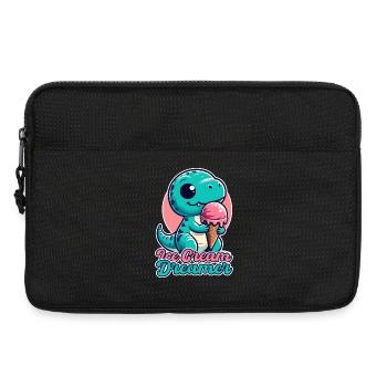 Ice Cream Dreamer Cute T-Rex with Ice Cream Gift - Laptop bag 13" - black - Front