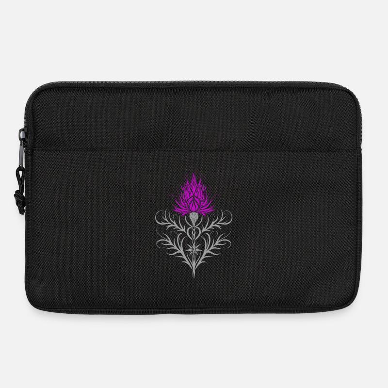 Distel Tattoo Scottish Thistle Botanical Art - Laptoptasche 13" - Schwarz