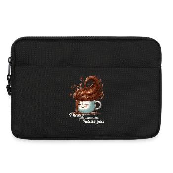 Kaffee Tasse witzig Geschenk - Laptoptasche 13" - Schwarz - Vorne