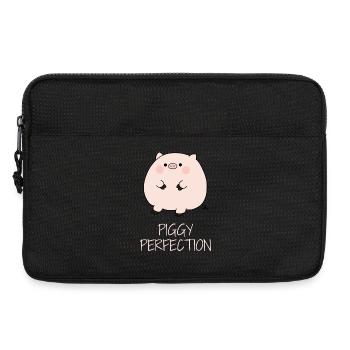 Niedliches kleines Schweinchen - Laptoptasche 13" - Schwarz - Vorne
