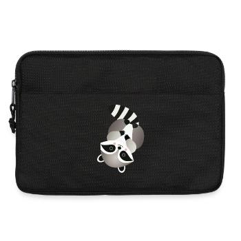 fröhlicher Waschbär in einer verspielten Pose - Laptoptasche 13" - Schwarz - Vorne