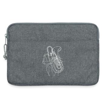 Tubaspieler Line Art - Laptoptasche 13" - Grau meliert - Vorne