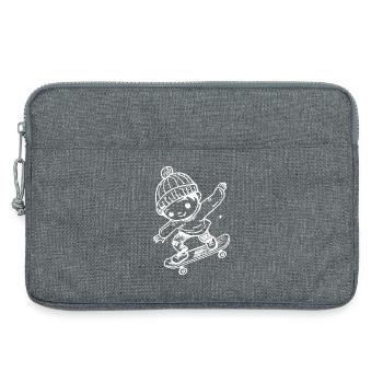 Skateboard Kind Comic - Laptoptasche 13" - Grau meliert - Vorne