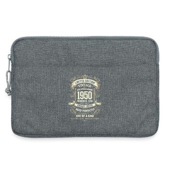 Geboren 1950, Baujahr 1950 Geburtstags Shirt Retro - Laptoptasche 13" - Grau meliert - Vorne