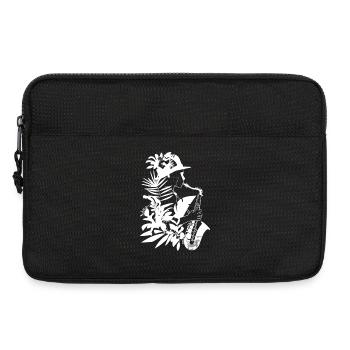 Weiblicher Saxophonist Comic Look - Laptoptasche 13" - Schwarz - Vorne