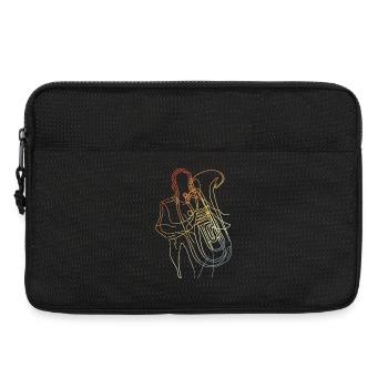 Joueur de tuba croquis look vintage - Sacoche pour ordinateur portable 13 pouces - noir - Devant