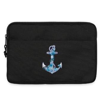 Ancre avec des coquillages et des coraux de style marin - Sacoche pour ordinateur portable 13 pouces - noir - Devant