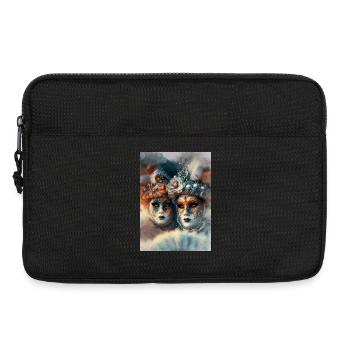 Venetian Carnival Masks Watercolor - Laptop bag 13" - black - Front