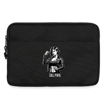 Strong Woman GRL PWR Rockabilly Leather Jacket Gift - Laptop bag 13" - black - Front