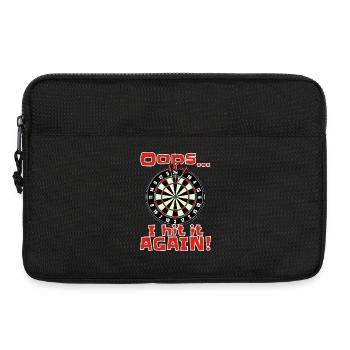 Darts Fun Shirt Oops i hit it again - Laptop bag 13" - black - Front
