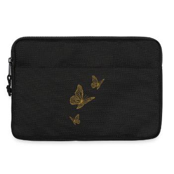 Filigrane Schmetterlinge Sommer gold - Laptoptasche 13" - Schwarz - Vorne