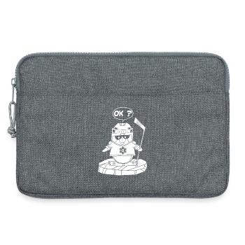 Pingouin sportif blanc - Sacoche pour ordinateur portable 13 pouces - gris chiné - Devant