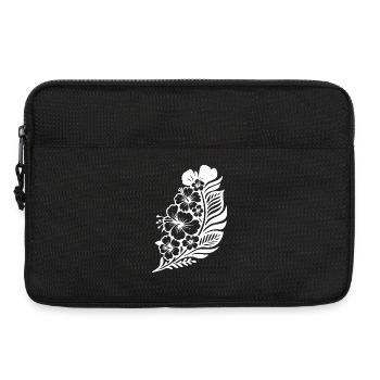 Tropischer Hibiskus & Palme - Laptoptasche 13" - Schwarz - Vorne