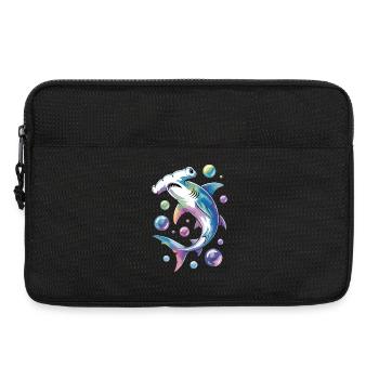 Vibrant Shark with Bubble Accents - Laptop bag 13" - black - Front