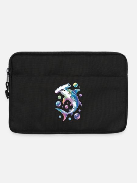 Vibrant Shark with Bubble Accents - Laptop bag 13" - black