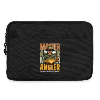 Carp Fishing Humor Master Angler Legendary Hero - Laptop bag 13" - black - Front