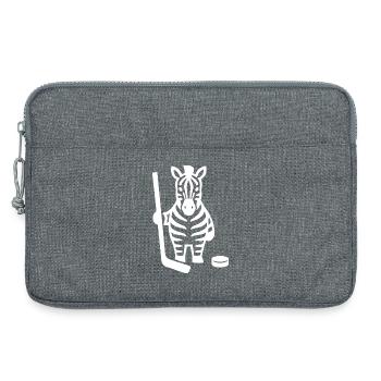 Minimalistisches Zebra Eishockey Silhouette Design - Laptoptasche 13" - Grau meliert - Vorne