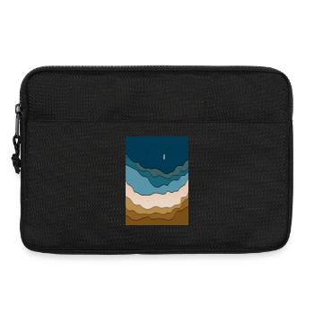 Design abstrait de plage - planche de surf dans l’océan - Sacoche pour ordinateur portable 13 pouces - noir - Devant