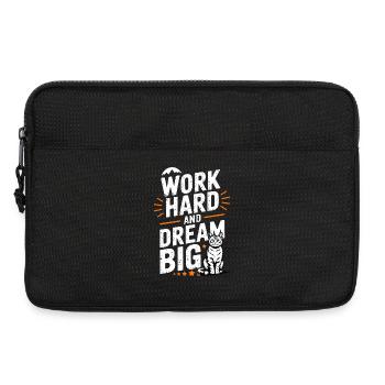 Work Hard Dream Big Cat - Laptop bag 13" - black - Front