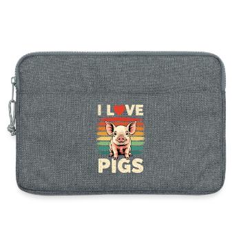 Pig Sow Farmer Farmer Gift Retro - Laptop bag 13" - heather grey - Front