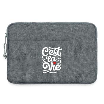 C'est La Vie Frankreich Spruch - Laptoptasche 13" - Grau meliert - Vorne