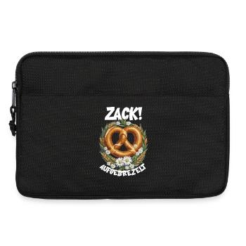 Brezel Zack aufgebrezelt Dirndlersatz Volksfest - Laptoptasche 13" - Schwarz - Vorne