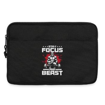Gorille de motivation avec poteau et texte - Sacoche pour ordinateur portable 13 pouces - noir - Devant