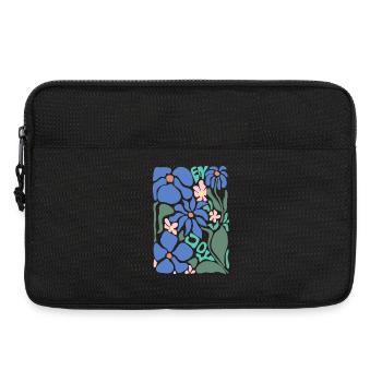 Fleurs de Bonne Humeur - Bleu - Sacoche pour ordinateur portable 13 pouces - noir - Devant