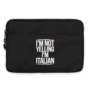 Mutiges italienisches Pride-T-Shirt mit Grafik - Laptoptasche 13" - Schwarz - Vorne