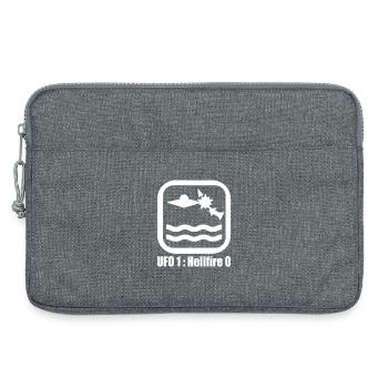 UFO Rocket White 1:0 Meme T-Shirt - Laptop bag 13" - heather grey - Front