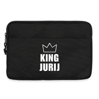 Nom Jurij avec Lettre J - Chemise Couronne Roi - Sacoche pour ordinateur portable 13 pouces - noir - Devant