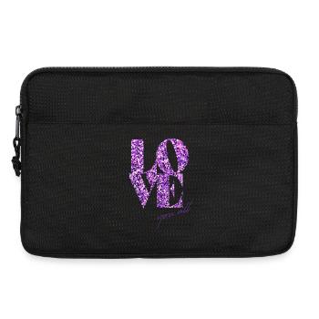 Violet Glitter Love Affirmation Design - Laptop bag 13" - black - Front