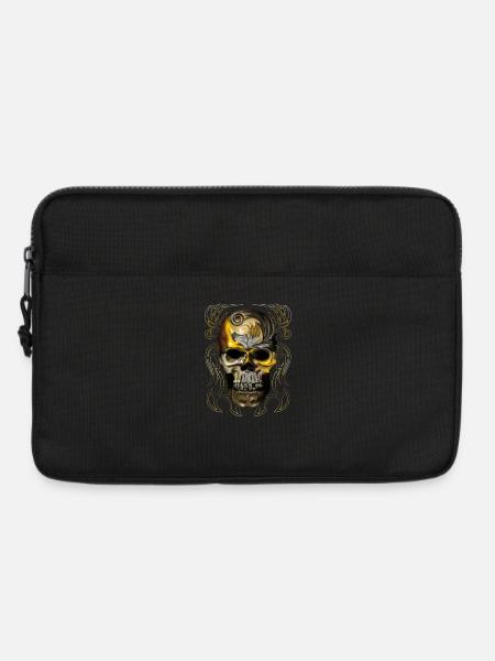 Goldener Totenschädel Ornament - Laptoptasche 13" - Schwarz
