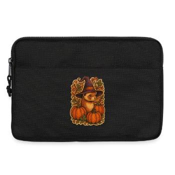 Pumpkin Witch Ferret Autumn - Laptop bag 13" - black - Front