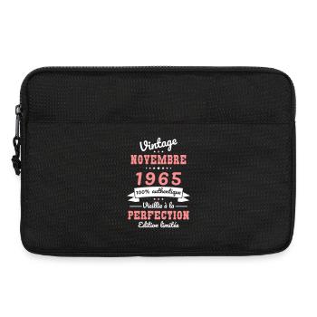 Anniversaire 60 ans - Vintage - Novembre 1965 - Sacoche pour ordinateur portable 13 pouces - noir - Devant