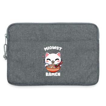 Kawaii Katze Ramen in Schüssel - Laptoptasche 13" - Grau meliert - Vorne