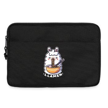 Cozy and kawaii ramen llama - Laptop bag 13" - black - Front