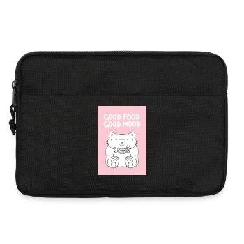 Bonne nourriture chatte kawaii - Sacoche pour ordinateur portable 13 pouces - noir - Devant