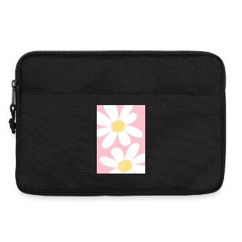 Rosa mit Blumen - Laptoptasche 13" - Schwarz - Vorne