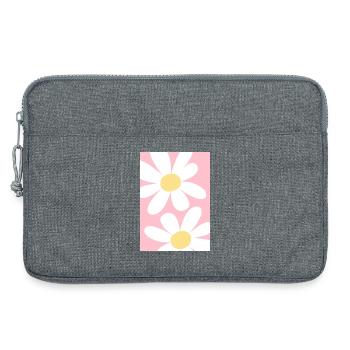 Rose avec des fleurs - Sacoche pour ordinateur portable 13 pouces - gris chiné - Devant