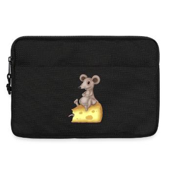 Niedliche Maus auf Käse - Laptoptasche 13" - Schwarz - Vorne
