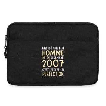 18. Geburtstag - geboren im Dezember 2007 - Laptoptasche 13" - Schwarz - Vorne