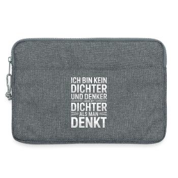 I am not a poet and thinker but often a poet - Laptop bag 13" - heather grey - Front