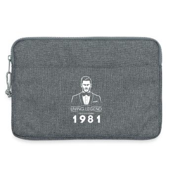 44. Geburtstag Living Legend (GENT) since 11/1981 - Laptoptasche 13" - Grau meliert - Vorne