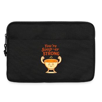 You’re Soup-er Strong Cute Pun Design - Laptop bag 13" - black - Front